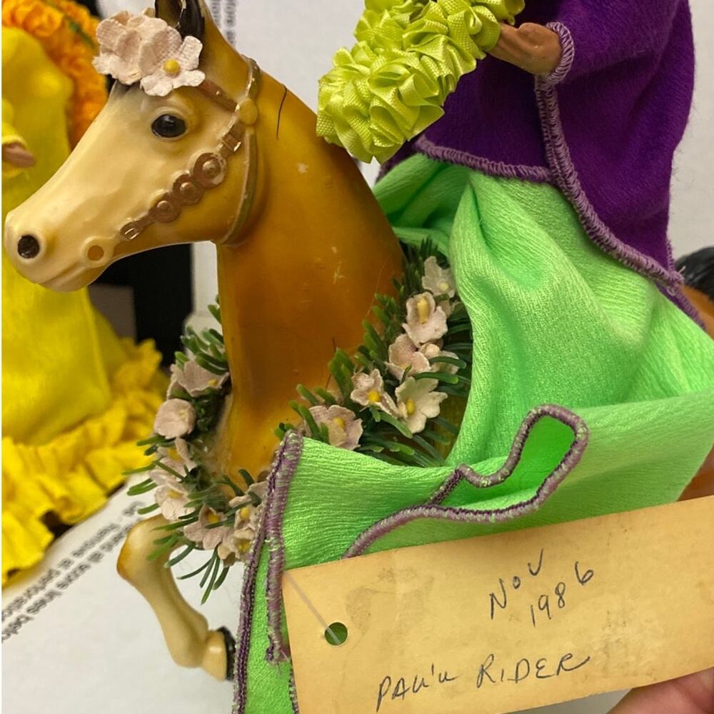 Vintage Hawaiian Dolls Princess Bride Pau’u Rider Hula Girl dress lei Makaleka - Picture 13 of 16